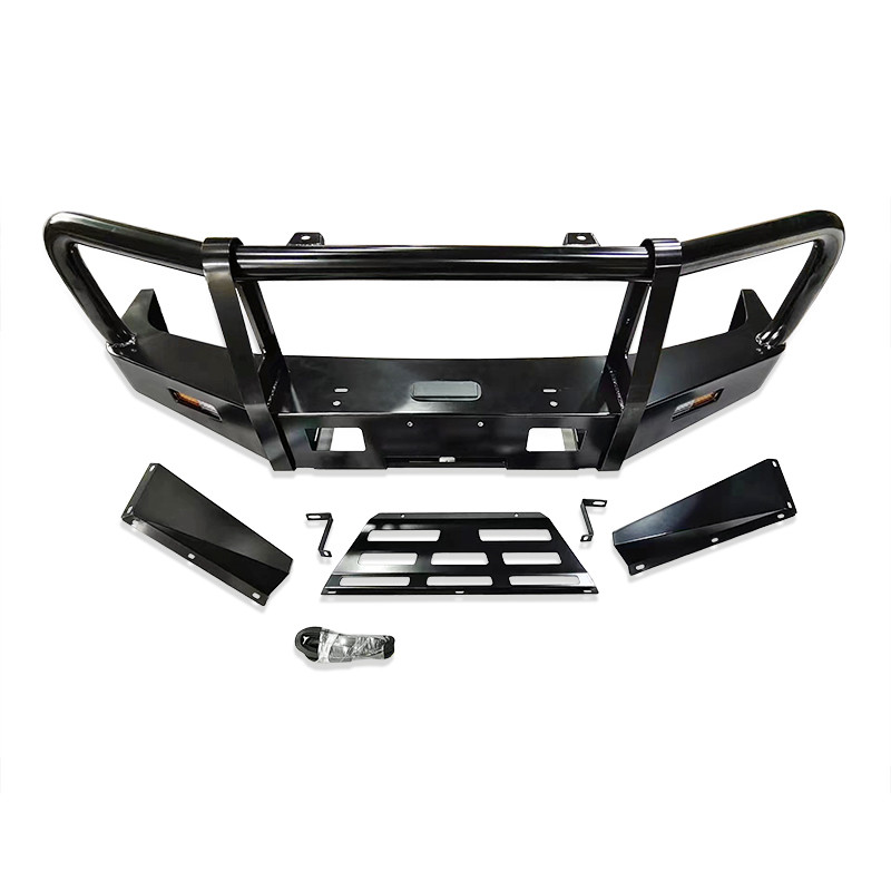Bolt On Black Powder Coat Steel Bull Bar With Spot Beam White Light
