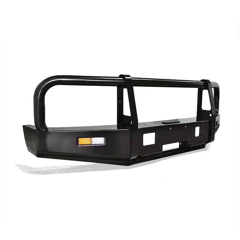 Bolt On Black Powder Coat Steel Bull Bar With Spot Beam White Light