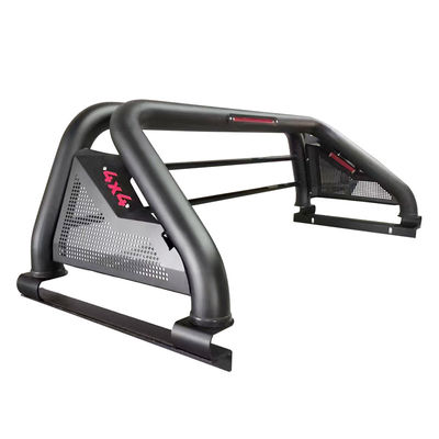 Acessórios para carro com barra de proteção esportiva de aço preto personalizada off-road com luzes de freio para Hilux Navara