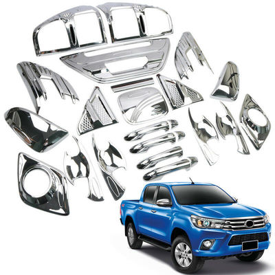 Tira plástica amigável do jogo de Chrome do carro de Eco e cor preta para Hilux Revo 2015+