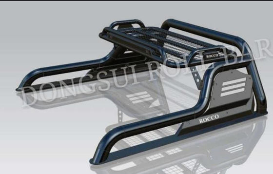 Barra de rolo de aço do preto do camionete da tomada de fábrica 4X4 do OEM com ajuste da cesta da bagagem para Toyota Tacoma Hilux Vigo Revo