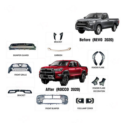 Para-choque dianteiro de carro preto Rocco 2020 2021 Facelift Kit de carroceria