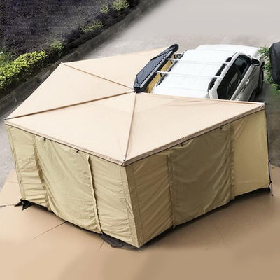 barraca impermeável retrátil da família do toldo de 270 graus da barraca 4x4 Sunproof do telhado do carro 420D com sala de pano