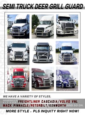 Fábrica Dongsui estilo clássico Semi Truck Bumper Deer Guards For Freightliner Cascadia For Volvo International Prostar Kenworth Peterbilt Mack Pinnacle